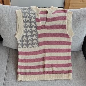 Easel Cream and Red Striped Tank Top